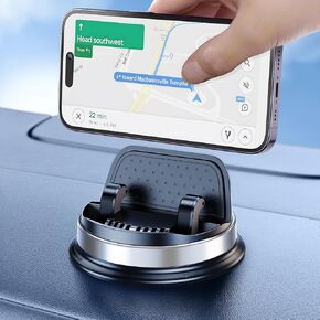 OATSBASF Cell Phone Holder for Car, Dashboard Car Phone Mount 360° Rotatable Car with Non-Slip Silicone, Compatible with iPhone,Samsung,Android Smartphones, Black