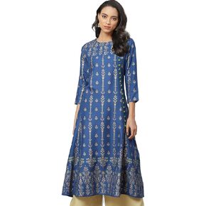 Yash Gallery Women's Rayon Floral Print Anarkali Kurta
