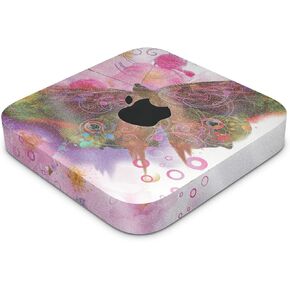 Glossy Glitter Skin Compatible with Apple Mac Mini M2 (2023) - Hippie Butterfly - Premium 3M Vinyl Protective Decal Cover - Easy to Apply | Crafted in The USA by MightySkins