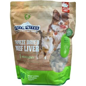 Generic Nutri-bites Freeze Dried Beef Liver, Natural Dog and Cat Treats 17.6oz (Pack of 1)