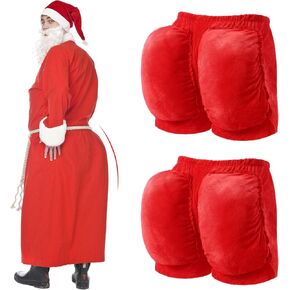 Mepase 2 Pcs Fake Butt Christmas Costume Accessories Santa Fake Butt Old Lady Cosplay Costume Big Fake Buttock Underwear for Adults Christmas Cosplay Dress Party, Beige