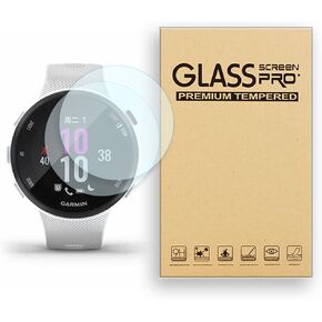 Screen Protector for Garmin Forerunner 55 45 45S Smartwatch Tempered Glass Film, 9H Hardness,Anti-Scratch,High Definition,Bubble Free (2 pcs)