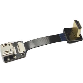 Short Flat Slim Thin HDMI FFC FPV HDMI Cable Standard HDMI Female Plug to Standard HDMI Male 90 Degree for RED blackmagic BMCC Sony FS7 Canon C300 Black 5CM
