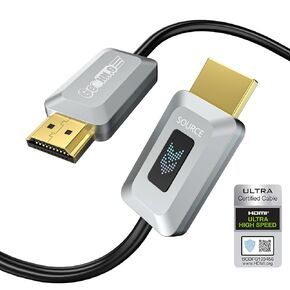 GeoHN.G 8K Fiber Optic HDMI Cable 25ft, Certified 48Gbps High-Speed HDMI 2.1 Cable, Support 8K@60Hz 4K@120Hz/144Hz eARC Dolby HDCP 2.2&2.3 HDR10 RTX 3080, Compatible with PS5/TV/Xbox Series X/PC