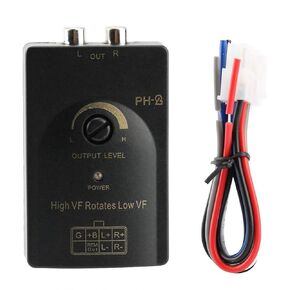 Speaker Level Adapter, Auto Car RCA Output Stereo Speaker High to Low Level Converter with Delay Function