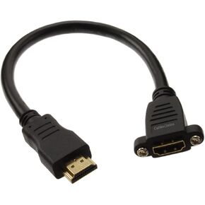 CablesOnline 1ft Hi-Speed HDMI 1.4 w/Ethernet Channel M to F Panel Mount Extension Cable, (H4-P001)