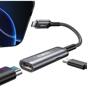 JSAUX USB C to HDMI with PD Charger Adapter, 2-in-1 Type-C to HDMI 4K@30Hz 100W USB C/Thunderbolt 3 Fast Charging Port Compatible with ROG Ally, Steam Deck, MacBook, iPad Pro,Galaxy S22/S21/S20