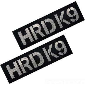 2PC Reflective Patches HRD K9 Dog Vest Patches Removable Patches with Hook Backing for Animal Vest Harnesses, Collars, Leashes (Black and White) (Color-Reflective)