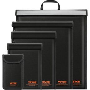 VEVOR Faraday Bag, 4 Pack Faraday Pouch Set for Laptop(16.9x15), Tablet(13x10.2), Phone(7.87x4.7) & Radio(10.6x7.8), Fireproof Signal Blocking Holder Faraday Pouch for Anti-Theft & Anti-Hacking
