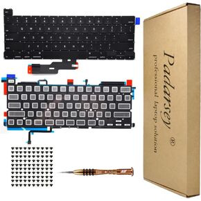 Padarsey Replacement Backlight Backlit Keyboard Compatible with MacBook Pro 13 inch A2289 Released 2020 US Layout+Keyboard Screws+Screwdriver