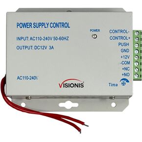Visionis VIS-PS100 AC110-240VAC إلى 12 فولت 3AMP مصدر طاقة للتحكم في الوصول إلى الباب 12 فولت 3000 مللي أمبير مع LED in Kuwait