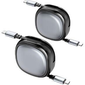 كابل Opluz USB C، 2 حزمة ميني USB C قابل للسحب 60 واط إلى USB C كابل شحن سريع، سلك شاحن PD من النوع C بطول 4 مراحل مسبقًا لهاتف iPhone 15/Pro/Plus/Pro Max، iPad/iPad Pro، MacBook Pro 2021، Galaxy in Kuwait