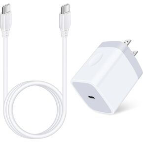 شاحن سريع من النوع C، صندوق شحن سريع 20 وات USB C Block PD وكابل شاحن 6FT C لهاتف Samsung S23/S22 Ultra/A13(5G)/S21 FE/A03 S/S22/S21/S21+/S20 FE/S10/Z Fold/Z Flip /A53/A52/A32، بكسل 7 برو/6/5A، موتو، إل جي in Kuwait