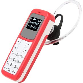 Mini Mobile Cell Phone, Tiny Mobile Phone Bluetooth Headset Dialer with Ear Hook Support SIM Mp3, 2G Worldwide 0.66inch (Black)