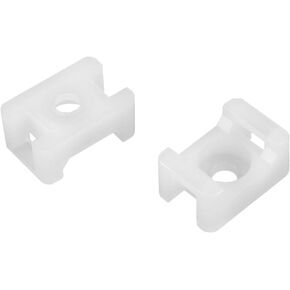 uxcell Cable Tie Mount Base Saddle Type Wire Holder Nylon 5.2mm Hole Width White 150Pcs