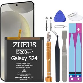 بطارية Galaxy S24، (ترقية 2024) 5200 مللي أمبير في الساعة EB-BS921ABY بطارية ليثيوم بوليمر بديلة متوافقة مع Galaxy S24 5G SM-S921B SM-S921B/DS SM-S921U SM-S921U1 EB-BS922ABE مع مجموعة أدوات مفك البراغي