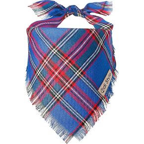 Dog Bandanas Large - Dog Accessories for Large Dogs, Plaid Dog Bandana, Handkerchief, Scarf, Gift for Medium Large Breed Boy Girl Dogs Puppies Pets, Blue, Red and Green, One Piece (Blue)