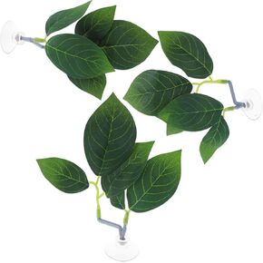 Giantree 3 Pcs Fish Tank Decor, Betta Fish Leaf Pad Aquarium Décor Accessories Simulating The Natural Habitat for Betta Playing Spawning Grounds Breeding Resting Bed with Plastic Suction Cup