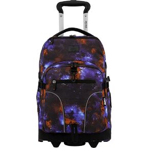 J World New York Lunar Rolling Backpack, Laptop Bag with Wheels, Matcha Checkers, 19.5"