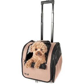 Pet Life Backpack and Wheeled Pet Carrier - Travel Airline Dog Carrier with Backpack Straps and extendable Handle bar in Kuwait