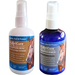 Champion Seal - Champion Shield Silver Liquid Bandage Combo Pack; Spray on Liquid Bandage; 4oz Spray Wound Care for Horses and Large Animals