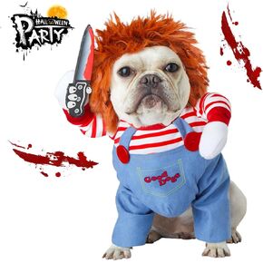 Pet Deadly Doll Halloween Costumes Dog Christmas Cosplay Costume Funny Doll Party Clothes for Small Medium and Large Dogs (Small)