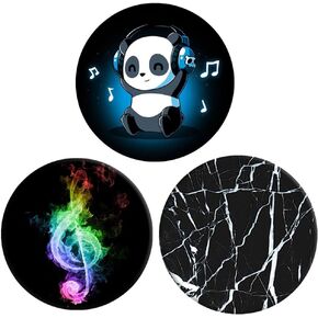 Multi-Functional Grip Mobile Phone Stands and Finger Holder (3 Pack) - Black Music Panda Blue Marble
