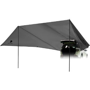 GEERTOP Large Car Awning Tarp for Camping Backpacking Tarp SUV Tailgate Truck Canopy Sun Shade Waterproof Outdoor Rear Vehicle Awning Shelter for Van, MPV, Campers