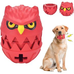 Dog Chew Toy for Aggressive Chewers Dog Rubber Owl Toy Detachable Dog Treat Dispensing Toy Dog Squeaky Toy Dog Chewing Toy Interactive Toy for Small Medium Large Dogs