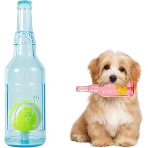 Dog Toy, Dog Retriever Toy, Floating Squeaky Dog Toy, Interactive Fetch Toy for Play and Training, Bottle Shape with Tennis Ball Inside (Single Small)