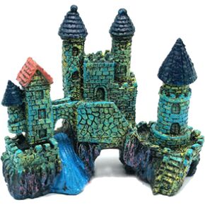 Aquarium Resin Castle Decoration Fish Tank,Aquarium Ornament Super Castle, Castle Cave Hideouts House,Eco-Friendly Fish Tank Castle Aquarium Ornament,Mythical Magic Castles, Green