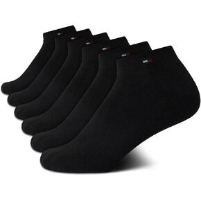 Tommy Hilfiger Women's 6 Pack Flag Sport Cushion Short Crew Socks, Size 4-10, White in Saudi Arabia