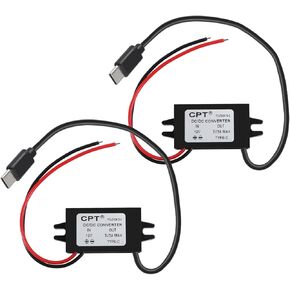 DWEII 2 Pack Car Power Converter 12V to DC 6V Buck Voltage Reducer Regulator 3A 18W Waterproof Volt Module Power Supply Adapter for Auto Car Truck Vehicle Boat Solar System