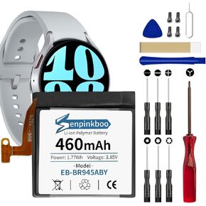 for Samsung Galaxy Watch 6 Battery Upgraded [460mAh] EB-BR945ABY Battery for Watch 6 SM-R940 SM-R945 SM-R945U 44mm Replacement with Repair Tool Kit+Screws