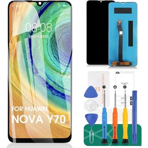 for Huawei Nova Y70 Screen Replacement for Huawei Nova Y70 Plus LCD Digitizer Repair Kits for Huawei Nova Y70 Plus/Nova Y70 Display Touch Screen Assembly Replacement MGA-LX9 MGA-LX9N MGA-LX3
