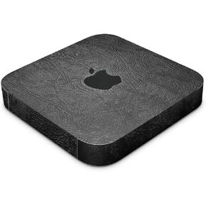 Skin Compatible with Apple Mac Mini M2 Pro (2023) - Black Leather - Premium 3M Vinyl Protective Wrap Decal Cover - Easy to Apply | Crafted in The USA by MightySkins