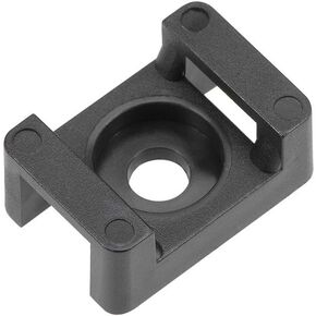 uxcell Cable Tie Base Saddle Type Mount Wire Holder Permanently Anchor To Wall Desk 23x16x10mm Black 5mm Hole 50pcs