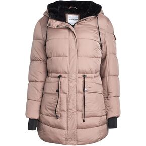 Steve Madden Women's Winter Coat - Long Length Quilted Puffer Parka Coat - Faux Fur Lined Heavyweight Hooded Jacket (S-XL)