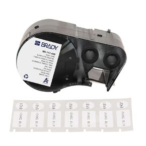 Brady Authentic (M5-117-499) Aggressive Adhesive Multi-Purpose Nylon Labels 0.5 x 0.9 x 0.44 Dia Black on White, 240 Labels. for use with The BMP51 and M511 Label Printers