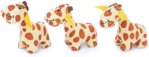 ZippyPaws - Zoo Friends Burrow, Interactive Squeaky Hide and Seek Plush Dog Toy - Giraffe Miniz, 3 Pack in Saudi Arabia