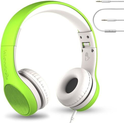 LilGadgets Connect+ Style On-Ear Kids Headphones with Microphone - SharePort Technology, SoftTouch Padding, Detachable Cable, Volume Limiting, Durable & Adjustable - Purple in Kuwait