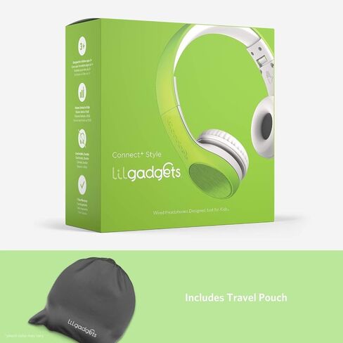 LilGadgets Connect+ Style On-Ear Kids Headphones with Microphone - SharePort Technology, SoftTouch Padding, Detachable Cable, Volume Limiting, Durable & Adjustable - Purple in Kuwait