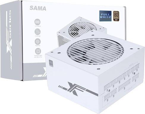 SAMA 850W مصدر طاقة الكمبيوتر وحدات كاملة EPS 12V/ATX 12V 80PLUS Gold معتمد نشط PFC ATX مزود طاقة منخفض الضوضاء FDB Fan PCIe 5.0 متوافق مع المكثفات اليابانية المقدرة بـ 105 درجة مئوية in Kuwait