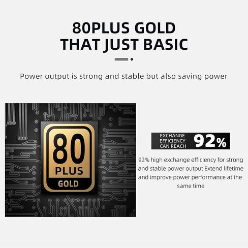 SAMA 850W مصدر طاقة الكمبيوتر وحدات كاملة EPS 12V/ATX 12V 80PLUS Gold معتمد نشط PFC ATX مزود طاقة منخفض الضوضاء FDB Fan PCIe 5.0 متوافق مع المكثفات اليابانية المقدرة بـ 105 درجة مئوية in Kuwait