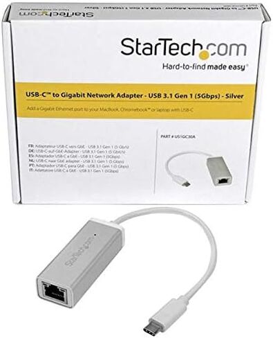 StarTech.com USB-C to Gigabit Ethernet Adapter - Aluminum - Thunderbolt 3 Port Compatible - USB Type C Network Adapter (US1GC30A) in Saudi Arabia