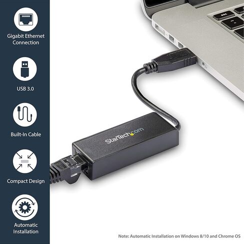 محول StarTech.com USB-C إلى Gigabit Ethernet - ألومنيوم - متوافق مع Thunderbolt 3 Port - محول شبكة USB من النوع C (US1GC30A) in Saudi Arabia