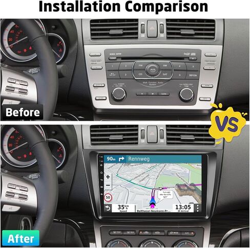 2+64G Android 13 Car Stereo for Mazda 6 Rui Wing 2007-2012 with Apple Carplay Android Auto Mirror Link 9 inch Touchscreen FM RDS HiFi Bluetooth WiFi GPS+Camera & MIC in Saudi Arabia