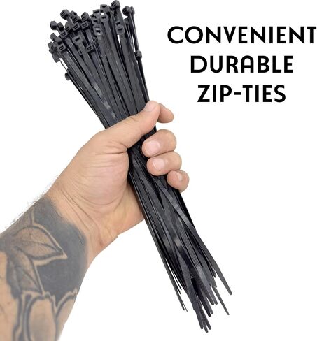 1007 100pk 11 Inch UV Resistant 50lbs Black Cable Zip Tie - Durable zip ties manufactured with UV resistant 6/6 nylon material, Strong blocky heads, Lots of zip ribs, Excellent for network gear in Saudi Arabia