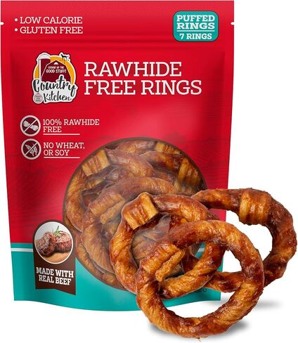 Rawhide Free Rings Dog Chews, Made with Real Beef, 7 Count in Saudi Arabia