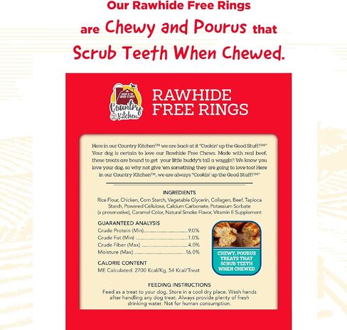 Rawhide Free Rings Dog Chews, Made with Real Beef, 7 Count in Saudi Arabia